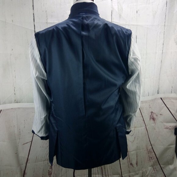 Stafford Tailored Culture Classic Fit 44R 2 Btn Blue Birdseye Blazer Spo… - Picture 10 of 10